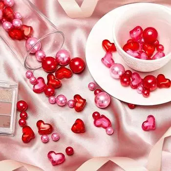 1 комплект тонких наполнителей для ваз ко Дню святого Валентина, романтические плавающие бусины-наполнители для ваз розовый
