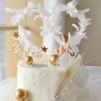1 комплект, топперы для украшения торта, декоративные принадлежности для декора кексов, большое крыло, цветок на день рождения, сказочные миниатюры, красивое украшение