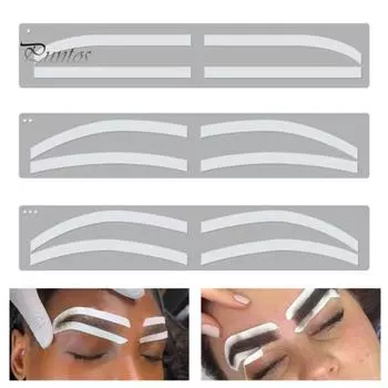 1 комплект, трафаретная наклейка для бровей, 3 стиля, одноразовые, для формирования бровей, картографическая направляющая карта, аэрограф для бровей, вспомогательный шаблон для татуировки, тонирующая наклейка Sets