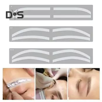 1 комплект, трафаретная наклейка для бровей, 3 стиля, одноразовые, для формирования бровей, картографическая направляющая карта, аэрограф для бровей, вспомогательный шаблон для татуировки, тонирующая наклейка Sets