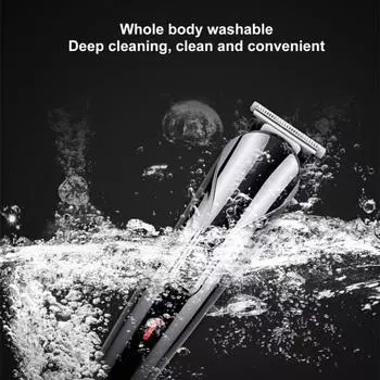 1 комплект, триммер для волос, набор бритв 8 в 1, IPX7, водонепроницаемый триммер для бороды, мужская беспроводная электрическая бритва, машинка для стрижки волос в носу, на теле, 120 минут, время работы, удобно для путешествий чёрный