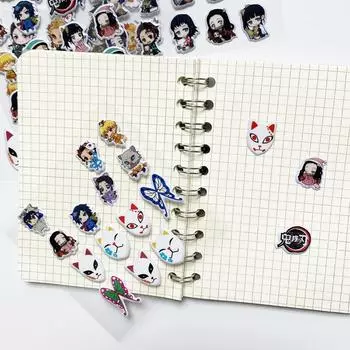 1 комплект убийцы демонов: Наклейки Kimetsu no Yaiba, ПВХ, наклейки с граффити, японские аниме, мультяшные наклейки