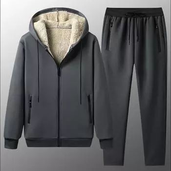 1 комплект, удобная легкая 2 цвета, спортивная толстовка с капюшоном, эластичная морозостойкая спортивная одежда для мужчин 2XL чёрный