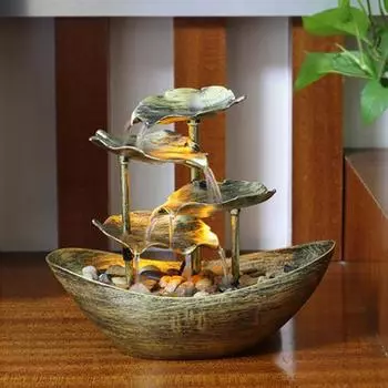 1 комплект, удобная скульптура потока воды, изысканная тонкая текстура, светодиодный декор с хорошими деталями, декор потока воды для подарков золотистый