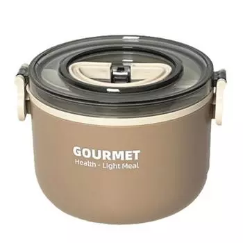 1 комплект удобной коробки для завтрака со скрытой ручкой, термостойкий контейнер светло-серый