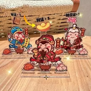 1 комплект, украшение Shaking God of Wealth, принесет удачу, китайский Бог, акриловая подставка для автомобиля, домашнего офиса, рабочего стола A