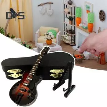 1 комплект украшений для гитары с сумкой для хранения и подставкой, гладкая поверхность, хорошие детали, можно играть со звуком, детская мини-гитара, игрушка, украшение для домашнего офиса и рабочего стола L