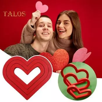 1 комплект украшений в виде сердечек ко Дню святого Валентина, сделай сам, съемная деревянная фигурка в форме красного сердца, статуэтка, скульптура, украшение для домашнего офиса и рабочего стола красный