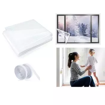 1 комплект универсальной пленки для теплоизоляции окон, термоусадочная пленка, тепловое решение, ветрозащитные теплые пленки для помещений, термоусадочная пленка для окон 120x160cm белый