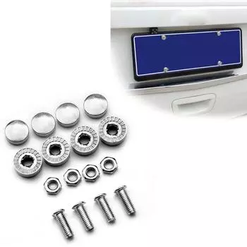 1 комплект универсальных рамок номерных знаков для легковых и грузовых автомобилей, комплект крышек с винтами, металлические защелки, крышка белый