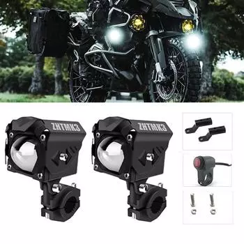 1 комплект универсальных светодиодных противотуманных фар для мотоцикла, вспомогательная лампа 60 Вт 6000 лм, прожектор, удлинитель для зеркала заднего вида Type 1