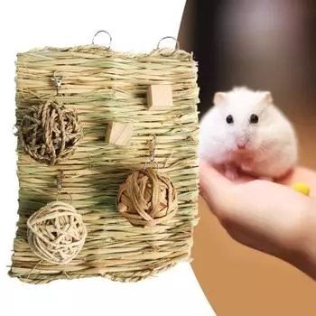 1 комплект универсальных устойчивых к укусам травяных жевательных игрушек для хомяков, маленьких домашних животных, кроликов, подвесных принадлежностей G