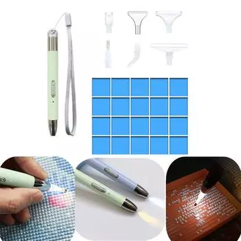 1 комплект, USB перезаряжаемая 5D алмазная живопись, дрель, ручка, набор инструментов, сделай сам, светящаяся вышивка, алмазная дрель для рисования, ручка 1set
