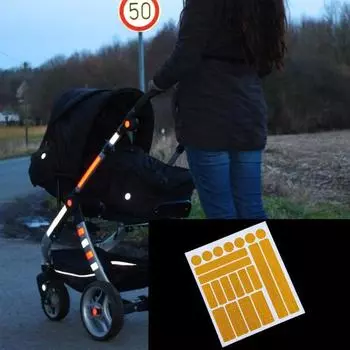 1 комплект, устойчивая к царапинам светоотражающая наклейка в виде сот, самоклеящаяся велосипедная сетка, предупреждение о безопасности жёлтый