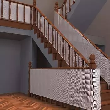 1 комплект утолщенной сетки для ограждения балкона, сетки для ограждения лестниц, защиты от падения домашних животных, 6 5x2, 9 футов, прочная защитная сетка белый