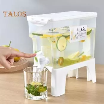 1 комплект ведра для сока, легко открывающийся дозатор, плавный слив воды, удобный чайник для лимонада, холодный чайник, кухонные принадлежности 3.5L