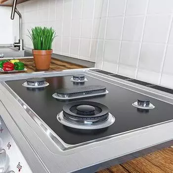 1 комплект верхней крышки для газовой плиты с 5 отверстиями и 3 полосками для зазоров. Жаростойкая, можно мыть в посудомоечной машине. Многоразовая антипригарная силиконовая крышка для газовой плиты. Защитная защита. чёрный