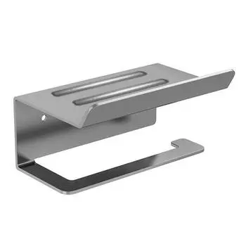 1 комплект вешалки для бумажных полотенец, простая установка, настенный держатель для туалетной бумаги из углеродистой стали с полкой для домашней ванной комнаты серый