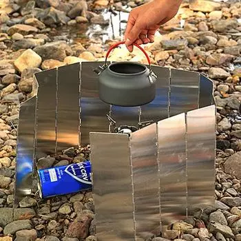 1 комплект ветрового стекла, складная термостойкость, защита от пролития, ветрозащита, 12 шт., головка печи, полиэфирная нагревательная пластина, ветровое стекло для кемпинга на открытом воздухе серебряный