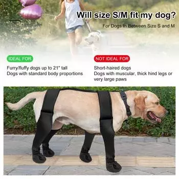 1 комплект водонепроницаемой обуви для собак с лентой-застежкой, противоскользящие защитные приспособления для лап, нескользящая регулируемая обувь для собак S