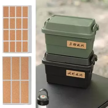 1 комплект, водонепроницаемые пробковые деревянные наклейки с именами, этикетки для бутылок с приправами, органайзер для кемпинга и кухни, контейнеры для специй, классификация L