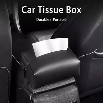 1 комплект, водонепроницаемый автомобильный держатель для салфеток, регулируемый ремень, практичный автомобильный подлокотник, коробка для солнцезащитного козырька, контейнер для салфеток чёрный
