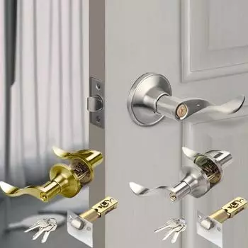 1 комплект волнистых дверных ручек, двусторонние, левые и правые, для прихожих и шкафов