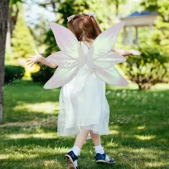 1 комплект волшебных крыльев, красочная пряжа, красивые крылья принцессы эльфа со звездой, реквизит для рождественских фотовечеринок белый