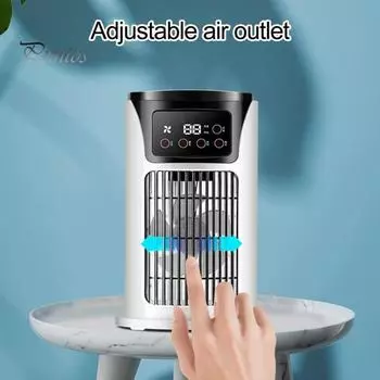 1 комплект, воздухоохладитель на 300 мл, увлажнение, 6 скоростей ветра, регулировка выхода воздуха, отключение по времени, ночник, вентилятор для кондиционирования воздуха, поставка для ежедневного использования белый