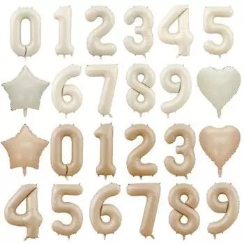 1 комплект воздушных шаров с номерами, надувные привлекательные декоративные глянцевые глянцевые широчайшие макеты сцены, праздничный 42-дюймовый фольгированный шар для вечеринки в честь юбилея коричневый