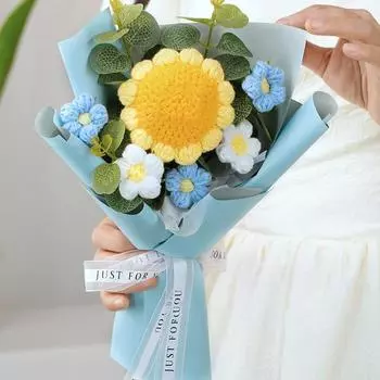 1 комплект вязаных крючком цветов ручной работы на День святого Валентина искусственный букет украшение для дома