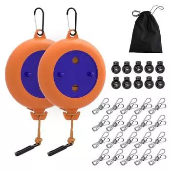 1 комплект выдвижной бельевой веревки с 20 прищепками 10 фиксированных пряжек из ветрозащитного прочного нейлона