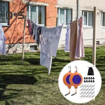 1 комплект выдвижной бельевой веревки с 20 прищепками 10 фиксированных пряжек ветрозащитный прочный нейлон портативный дорожный отель для внутреннего и наружного кемпинга прачечная Sets