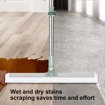 1 комплект выдвижной силиконовой швабры для пола, выдвижной стержень из нержавеющей стали, складная швабра для уборки ванной комнаты, удаление грязи A