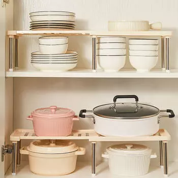 1 комплект выдвижных полок для кухни, многоуровневый стеллаж для хранения, шкаф, органайзер для обуви, многофункциональная сушилка из нержавеющей стали, экономия места белый