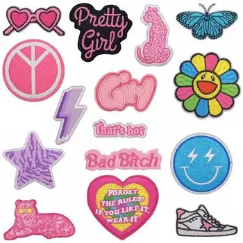 1 комплект вышитых нашивок, термонаклейки с героями мультфильмов, аппликации для рюкзака, швейные нашивки 1 set(16cps)