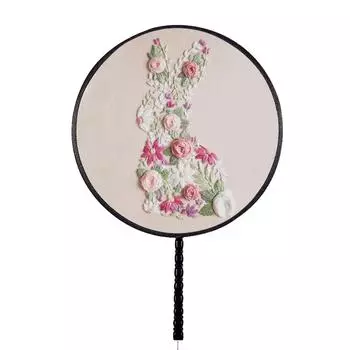 1 комплект вышивки кролика, цветок, набор для вышивки, ручная работа, креативный орнамент, новогодний комплект из хлопка и льна, набор материалов «сделай сам» в китайском стиле