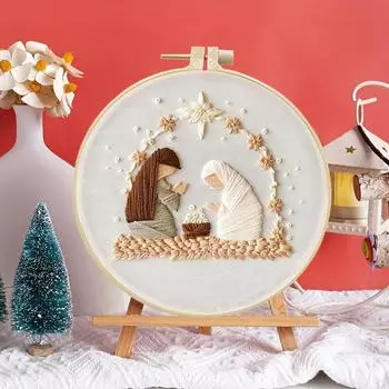 1 комплект вышивки с напечатанными узорами для вышивки, забавная религиозная винтажная вышивка своими руками