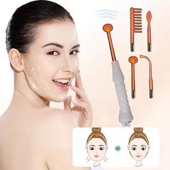 1 комплект высокочастотной электротерапевтической палочки, 4 различных трубки, безопасный портативный портативный штекер стандарта США, безболезненный антивозрастной уход за лицом, косметическое устройство US Plug