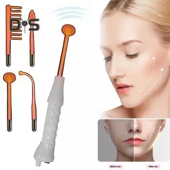1 комплект высокочастотной электротерапевтической палочки, 4 различных трубки, безопасный портативный портативный штекер стандарта США, безболезненный антивозрастной уход за лицом, косметическое устройство для US Plug