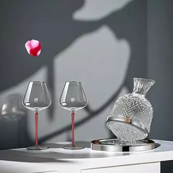 1 комплект, высококачественный бордовый набор бокалов для красного вина, вращающийся стакан, аэратор для вина, бытовой хрустальный бокал для винограда, товары для дома и кухни Transparent