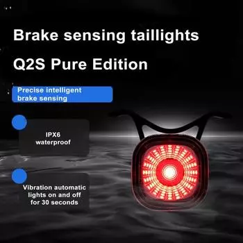 1 комплект, задний фонарь для велосипеда, USB перезаряжаемый датчик тормоза, сигнал тревоги, светодиодный задний фонарь, водонепроницаемый сигнал поворота, предупредительный световой сигнал для MTB дорожного велосипеда чёрный