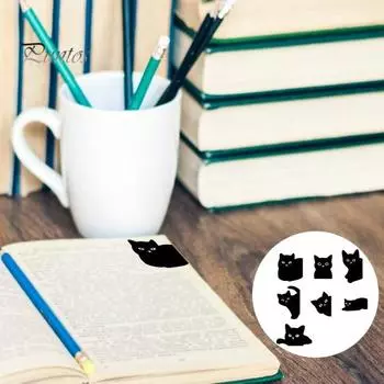 1 комплект закладок. Дизайн в стиле кавайного кота. Прочный магнитный, удобный для переноски. Безопасный маркер страницы, устойчивый к выцветанию. Закладка. A