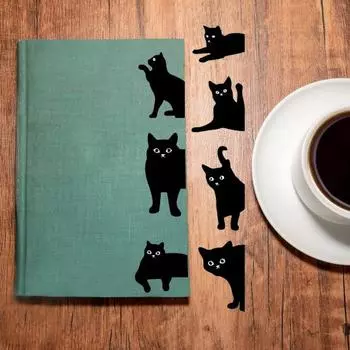 1 комплект закладок. Дизайн в стиле кавайного кота. Прочный магнитный, удобный для переноски. Безопасный маркер страницы, устойчивый к выцветанию. Закладка. A