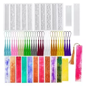 1 комплект закладок-форма из смолы, прямоугольная закладка-силиконовые формы с 30 шт., красочные формы для ювелирных изделий