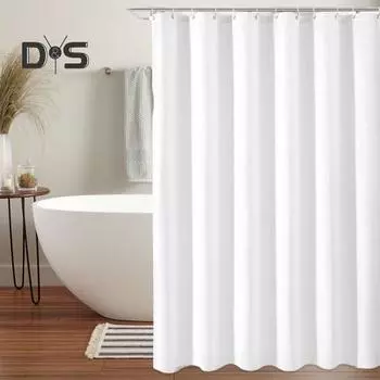 1 комплект занавесок для душа с крючками, вафельная текстура, многоцветная, плотная, легкая установка, уход, для отеля, кемпинга, ванной, автофургона, занавески для душа 180x180cm белый