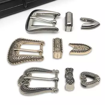 1 комплект запасных частей пряжка для рукоделия для мужчин винтажная пряжка для ремня из сплава рельефная трехкомпонентная булавка