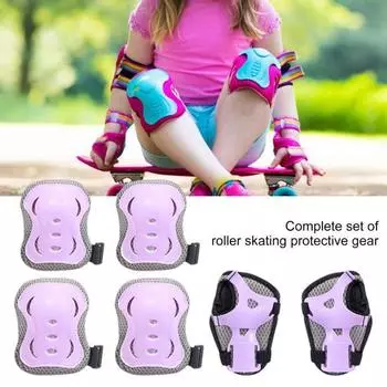 1 комплект, защитное снаряжение для катания на роликовых коньках, скейтбординг, скутер, езда на велосипеде, велоспорт, спорт для малышей, мальчиков и девочек, защита на запястье, наколенник, налокотник, защита Six-piece set синий