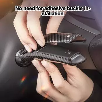 1 комплект защитных чехлов для рулевого колеса из углеродного волокна для Tesla Model 3 Y ABS, чехлов для автомобильной колонки, декоративных аксессуаров