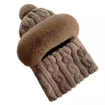 1 комплект защиты лица и ушей, ветрозащитный пушистый толстый уличный зимний шарф, все в одной шапке, плюш